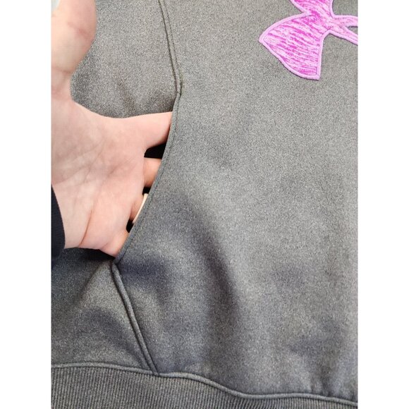UNDER ARMOUR COLD GEAR LONG SLEEVE Gray Pink Hoodie Women M Activewear Sport - Picture 5 of 7